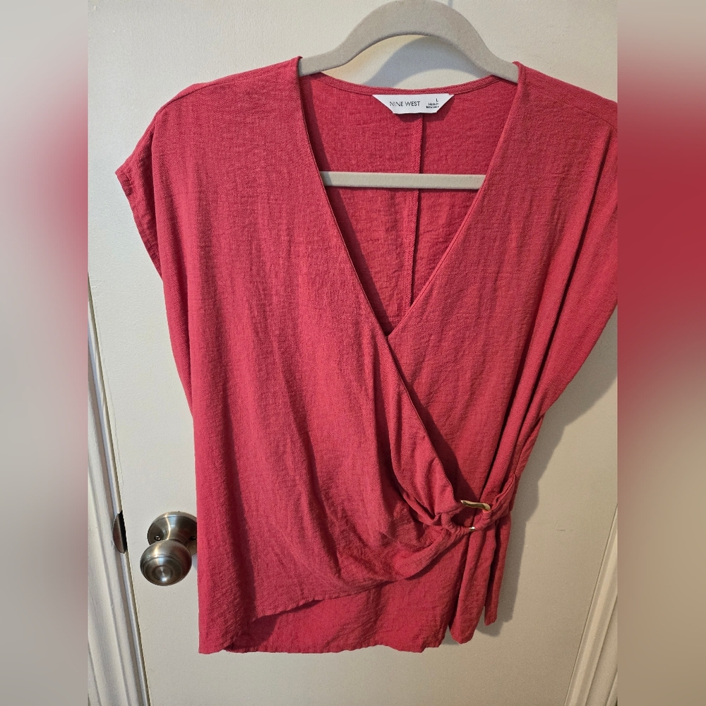 Nine West Pink Wrap Top